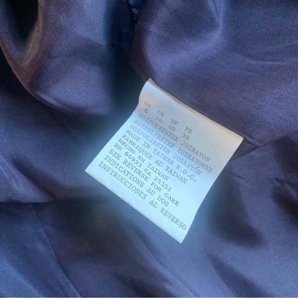 Vintage Navy long blazer 8  Women’s By Theomiles - Picture 13 of 13